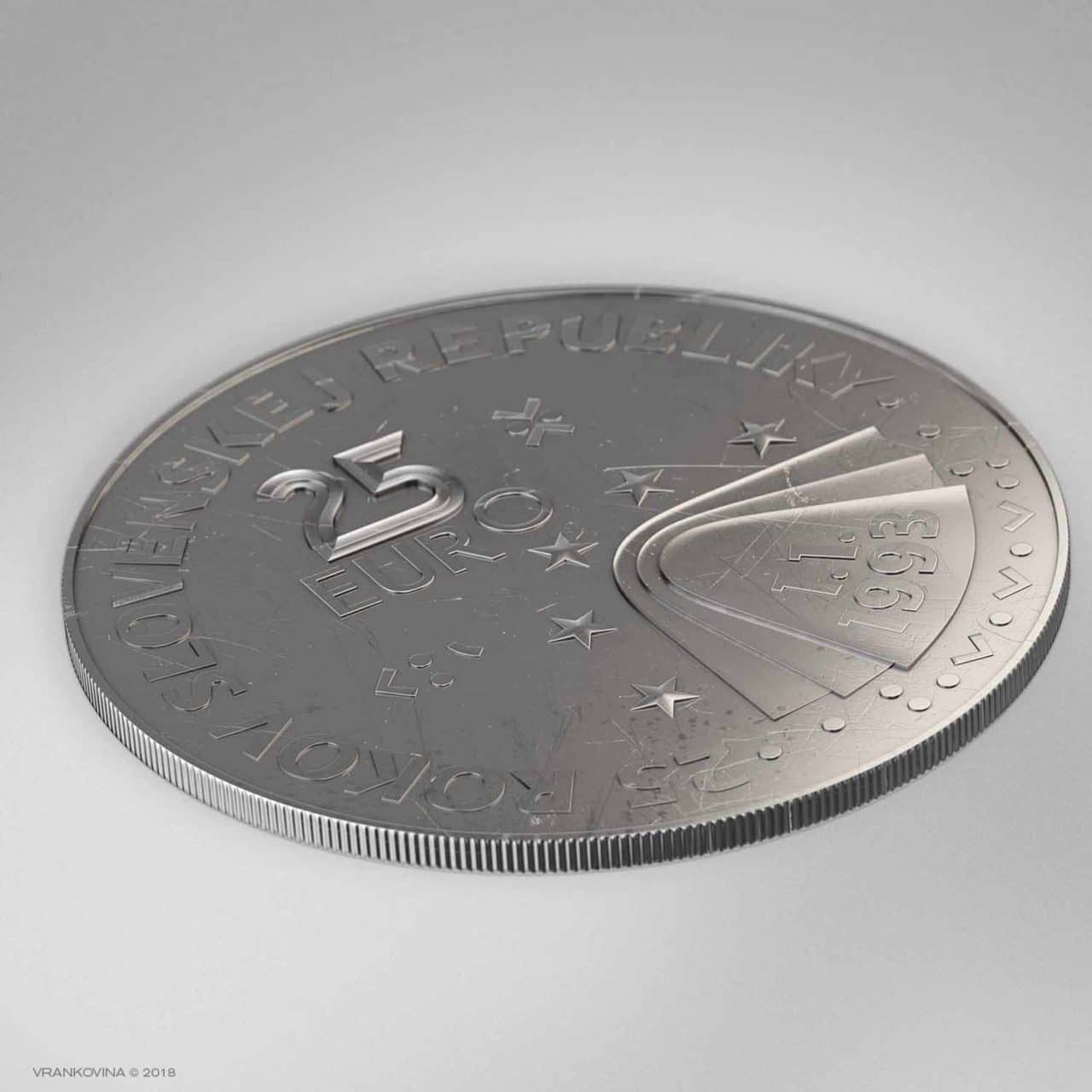 Münze zum 25. Jahrestag der Gründung der Slowakischen Republik, Revers