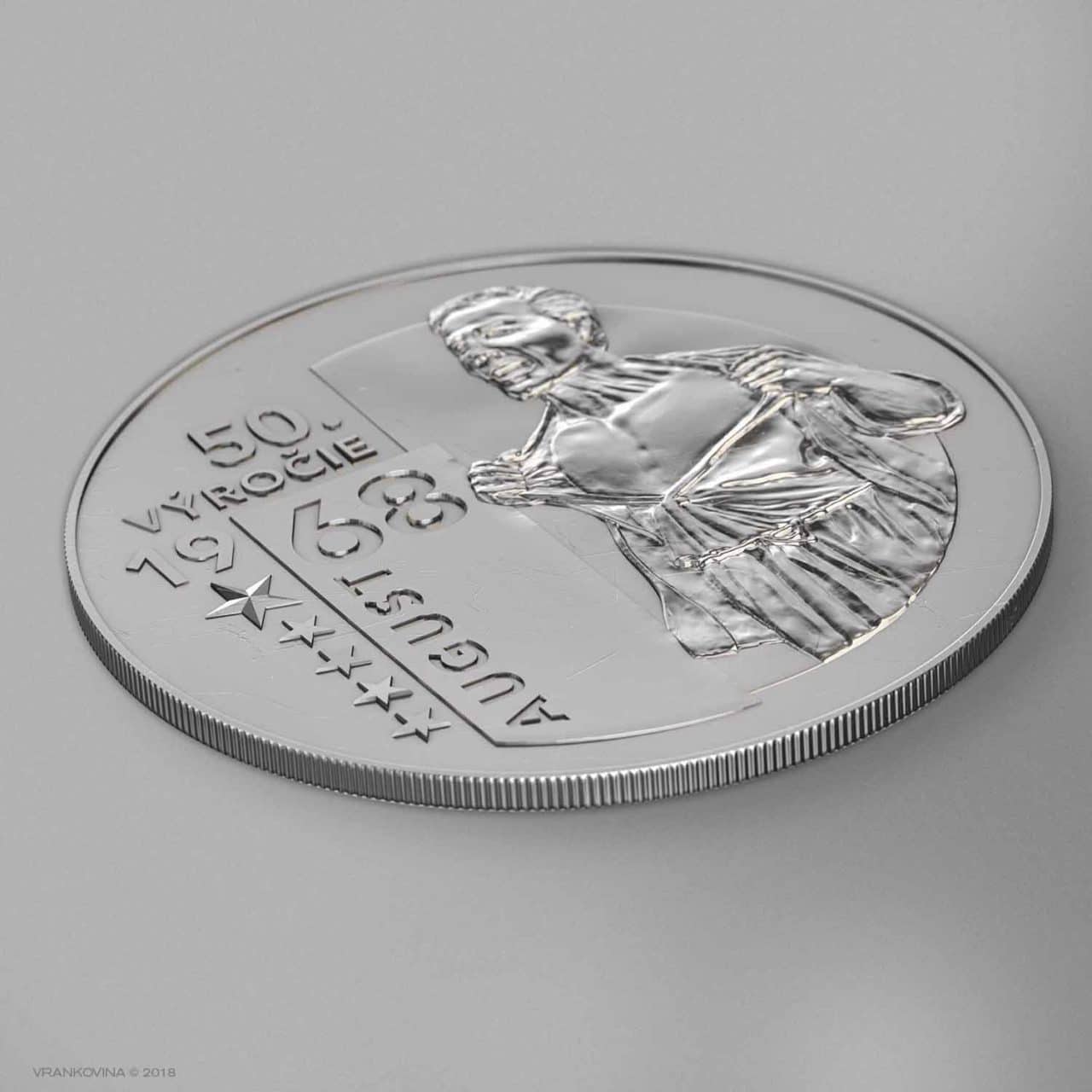 Münze zum 50. Jubiläum des August 1968, Averz