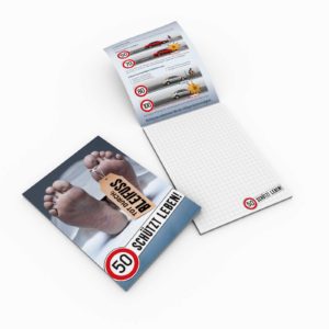 Verkehrssicherheitskampagne des Landes Salzburg 2010: Notizblock "50 schützt Leben"