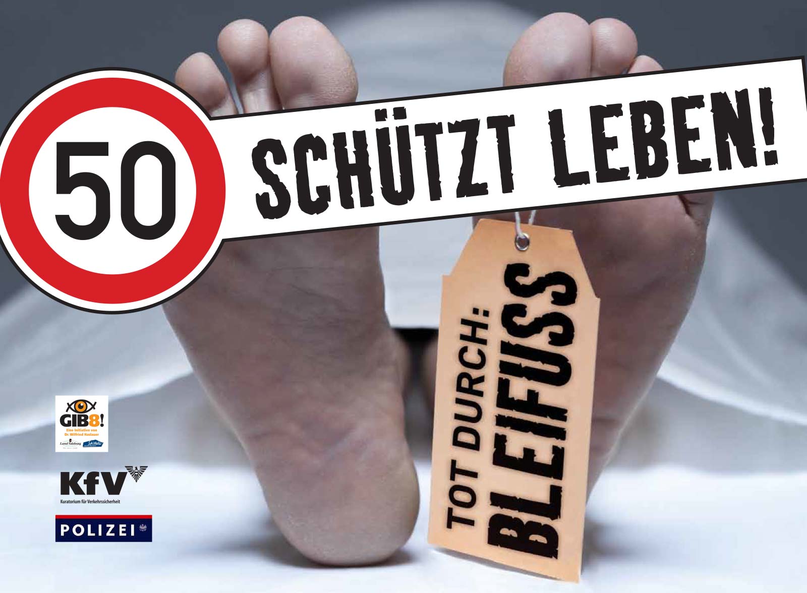 Verkehrssicherheitskampagne des Landes Salzburg 2010: Rollingboard "50 schützt Leben"