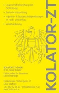 Kolator ZT GmbH Layout Anzeige