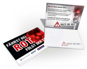 Verkehrssicherheitskampagne des Landes Salzburg 2018: PostIt "Halte bei Rot"