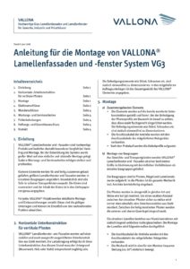 Vallona Metall GmbH - Layout Montageanleitung Vallona Lamellenfenster