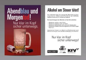 Verkehrssicherheitskampagne des Landes Salzburg 2009: Infokarte "Abendblau und Morgentod"