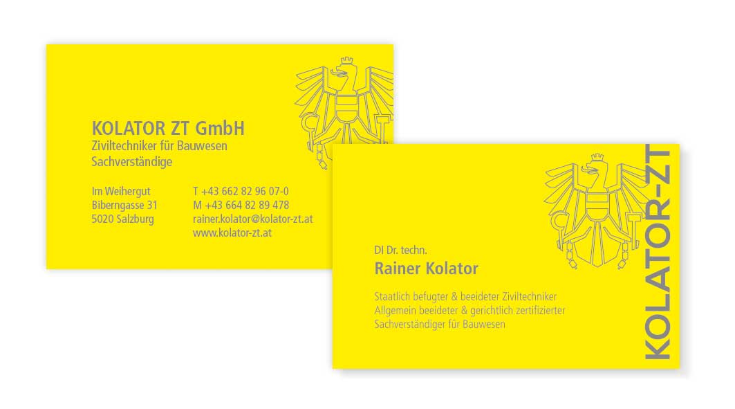 Kolator ZT GmbH: Visitenkarten