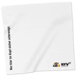 Verkehrssicherheitskampagne des Landes Salzburg 2009: Reinigungstuch "Abendblau und Morgentod"