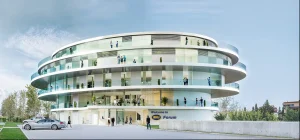 Visualisierung für einen Architekturwettbewerb: Miba Headquarters, Exterieur, Entwurf Studio Plus, Arch. Stefan Schurich