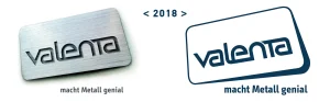 Valenta Metall Logo Redesign zeigt das Logo vor 2018 und nach dem Redesign